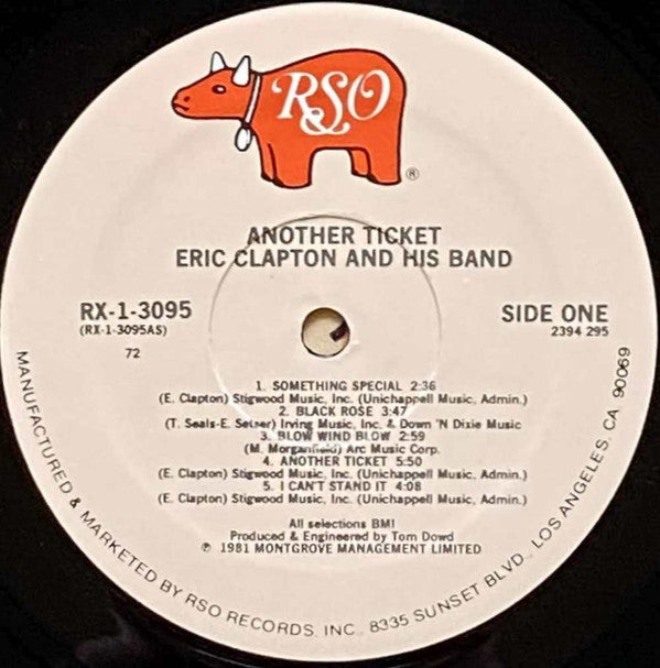 Eric Clapton : Another Ticket (LP, Album, 72 )