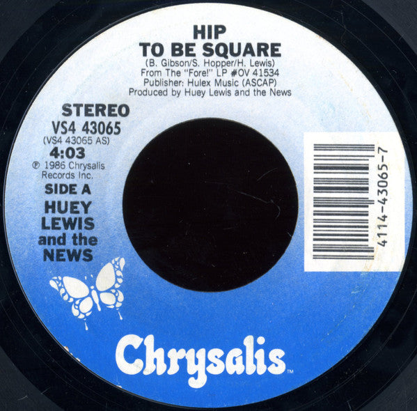Huey Lewis & The News : Hip To Be Square (7", Single, Styrene, Pit)
