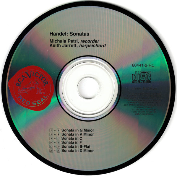 Keith Jarrett • Michala Petri / Georg Friedrich Händel : Handel Sonatas (CD, Album)