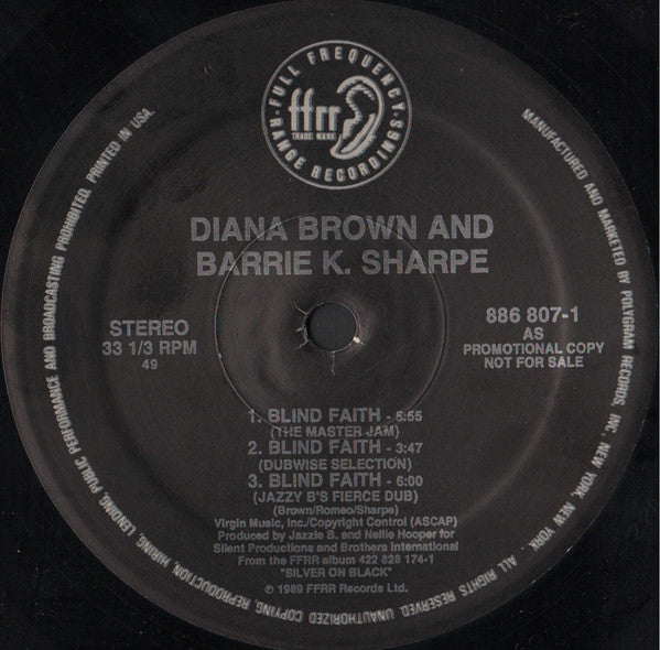 Diana Brown And Barrie K Sharpe* : Blind Faith (12", Promo)
