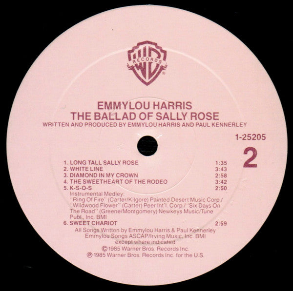 Emmylou Harris : The Ballad Of Sally Rose (LP, Album, All)