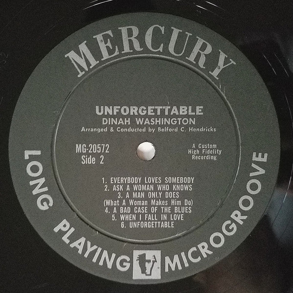Dinah Washington : Unforgettable (LP, Album, Mono, Ter)