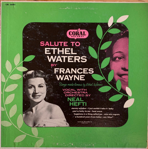 Frances Wayne : Salute To Ethel Waters (10")