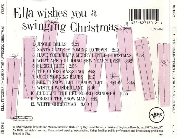 Ella Fitzgerald : Ella Wishes You A Swinging Christmas (CD, Album, RE, RM)