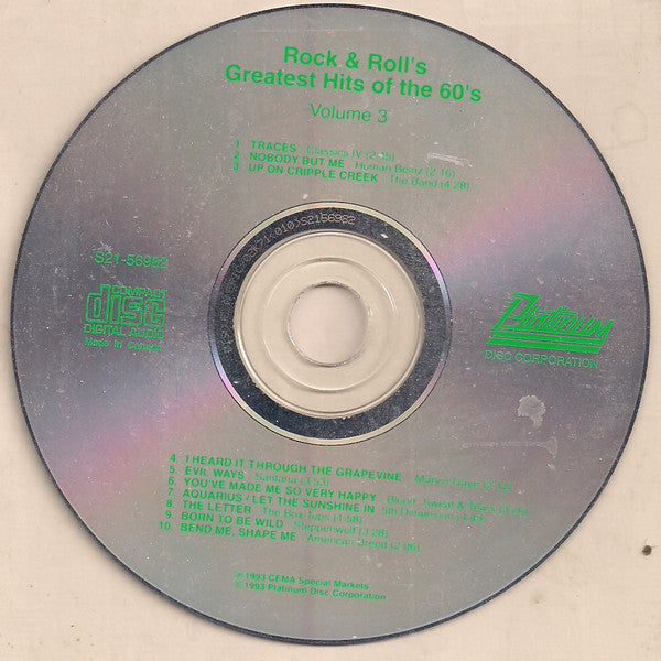 Various : The 60's Greatest Hits, Volume 3 (CD, Comp)