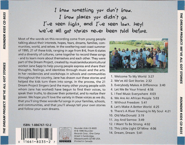 Various : We've All Got Stories, Songs From The Dream Project (CD)
