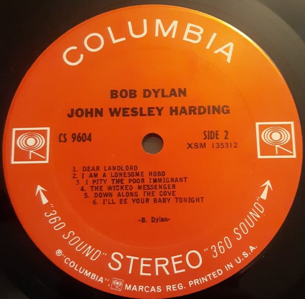 Bob Dylan : John Wesley Harding (LP, Album, Ter)