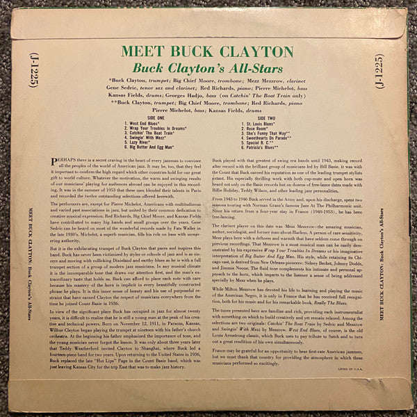 Buck Clayton With His All-Stars : Meet Buck Clayton (LP, Album, Mono, GRE)