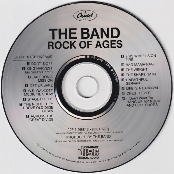 The Band : Rock Of Ages (CD, Album, RE)