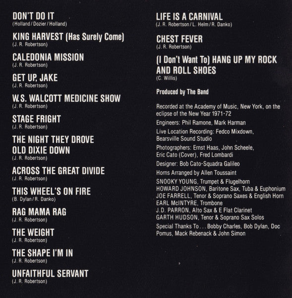 The Band : Rock Of Ages (CD, Album, RE)