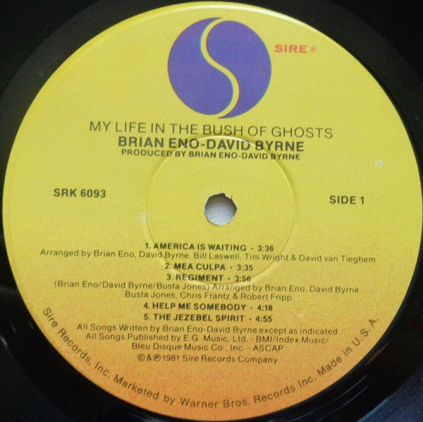 Brian Eno - David Byrne : My Life In The Bush Of Ghosts (LP, Album, Win)