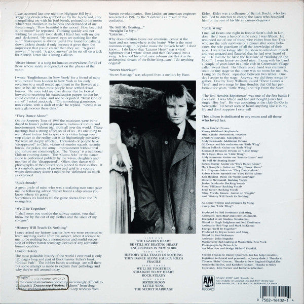 Sting : ...Nothing Like The Sun (2xLP, Album, Ele)