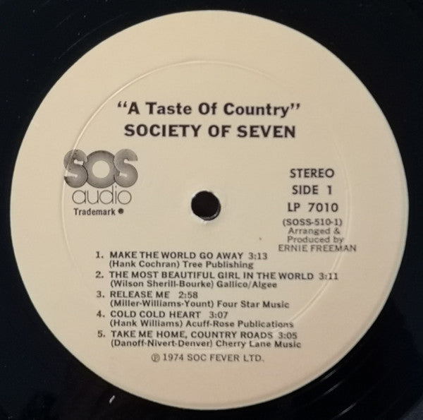 Society Of Seven : A Taste Of Country (LP, Album, S/Edition, Mon)