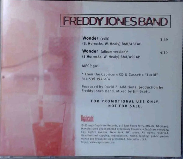 The Freddy Jones Band : Wonder (CD, Single, Promo)
