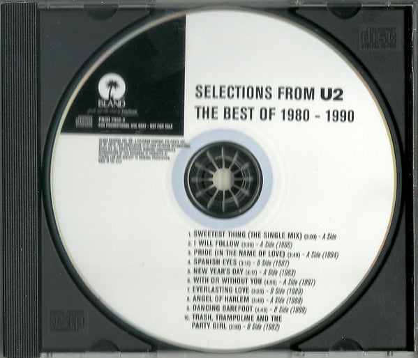 U2 : Selections From U2 The Best Of 1980 - 1990 (CD, Comp, Promo, Smplr)