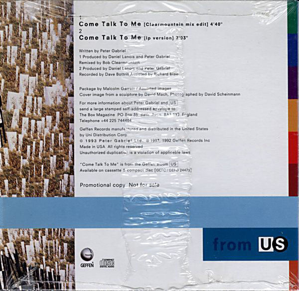 Peter Gabriel : Come Talk To Me (CD, Single, Promo)