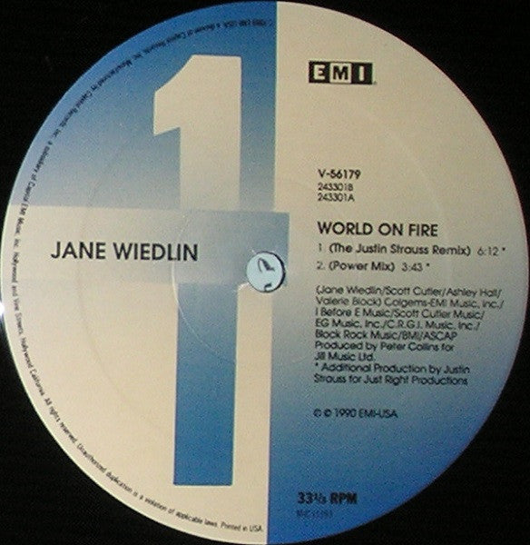Jane Wiedlin : World On Fire (12")