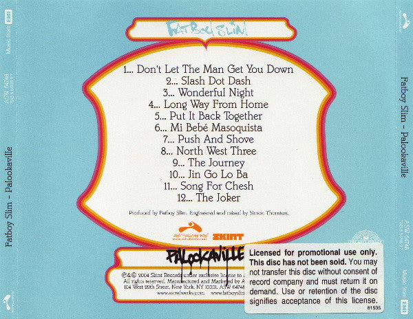 Fatboy Slim : Palookaville (CD, Album, Promo)