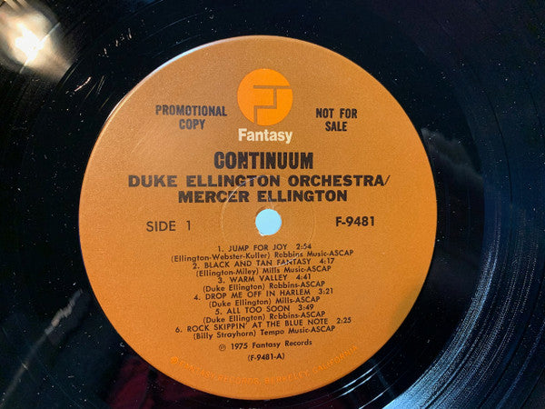 The Duke Ellington Orchestra : Continuum (LP, Album, Promo)