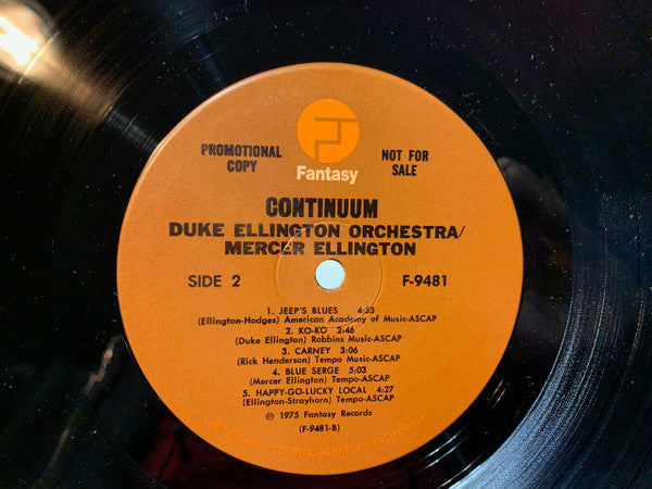 The Duke Ellington Orchestra : Continuum (LP, Album, Promo)