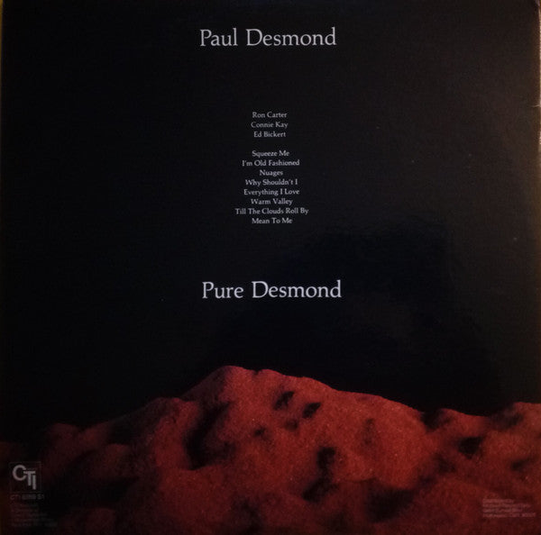 Paul Desmond : Pure Desmond (LP, Album, Gat)