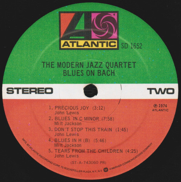 The Modern Jazz Quartet : Blues On Bach (LP, Album, RE, Pre)