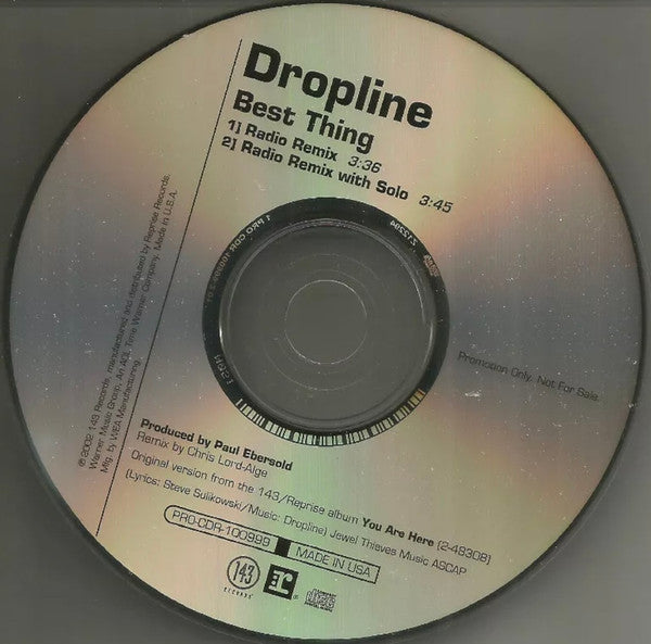 Dropline : Best Thing (CD, Single, Promo)