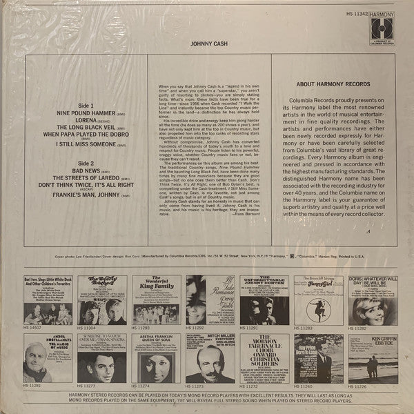 Johnny Cash : Johnny Cash (LP, Comp, Ter)