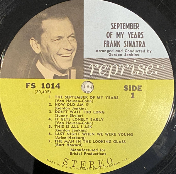 Frank Sinatra : September Of My Years (LP, Album, Ter)