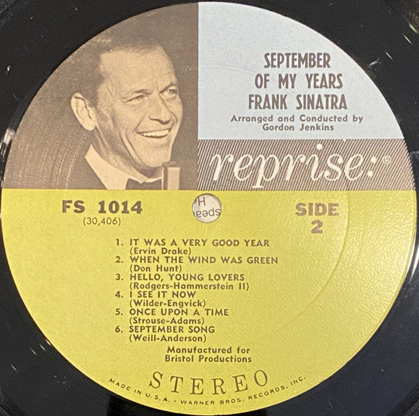 Frank Sinatra : September Of My Years (LP, Album, Ter)