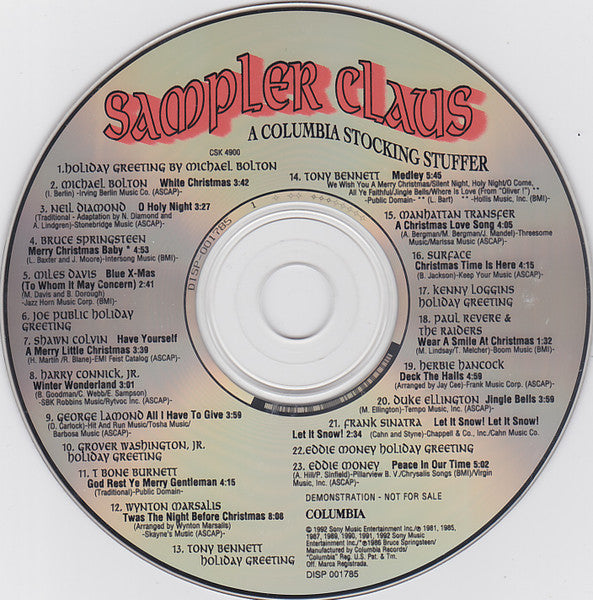 Various : Sampler Claus (A Columbia Stocking Stuffer) (CD, Promo, Smplr)