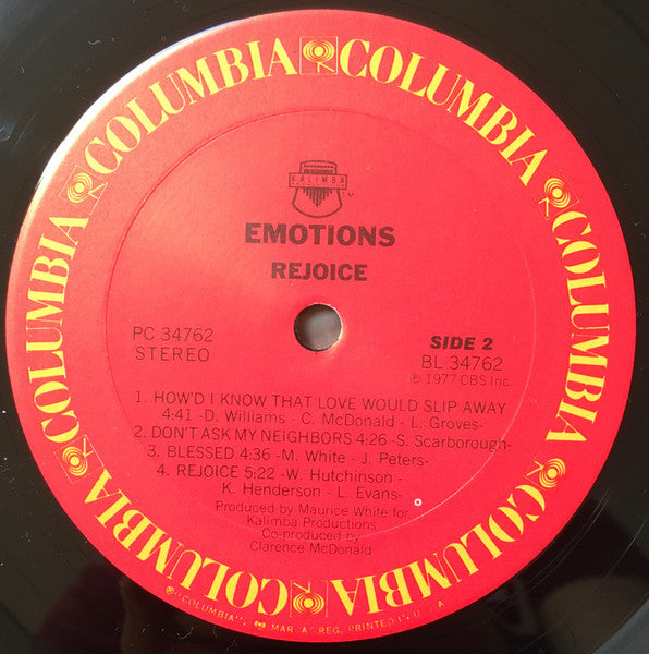 Emotions* : Rejoice (LP, Album, Car)