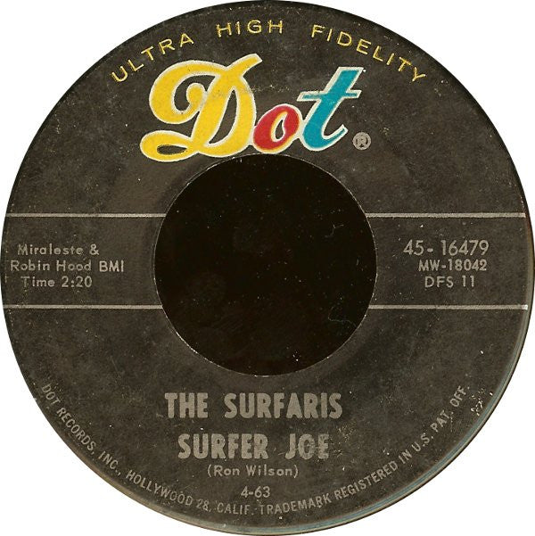 The Surfaris : Wipe Out / Surfer Joe (7", Single, Ind)
