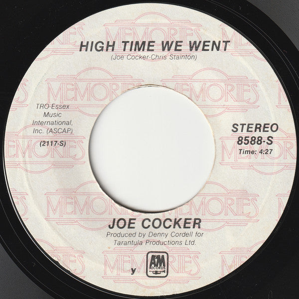 Joe Cocker : You Are So Beautiful / High Time We Went (7", Single, RE, Styrene, Car)