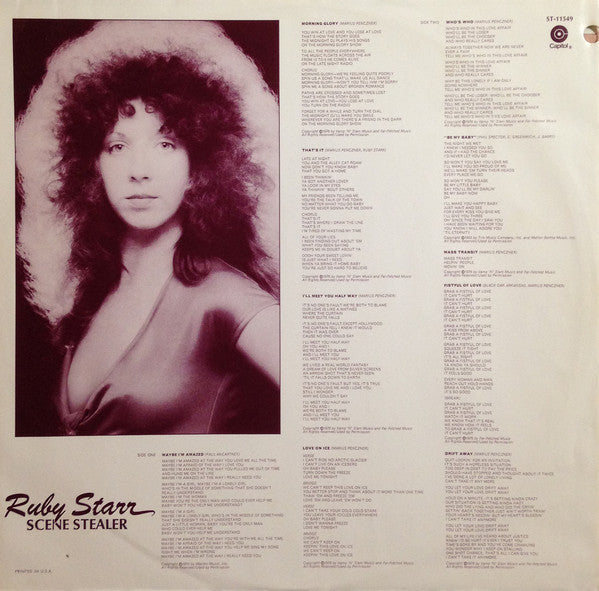 Ruby Starr : Scene Stealer (LP, Album, Jac)