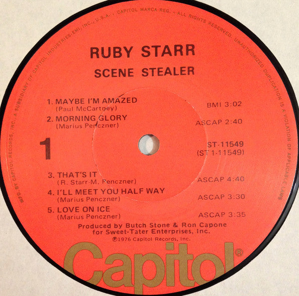 Ruby Starr : Scene Stealer (LP, Album, Jac)