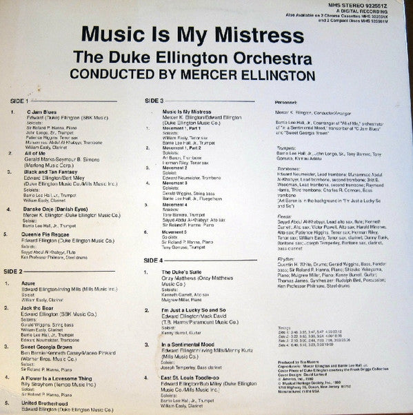 The Duke Ellington Orchestra : Music Is My Mistress (2xLP, Album)