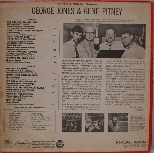 George Jones (2) And Gene Pitney : George Jones & Gene Pitney (LP, Mono, Pit)