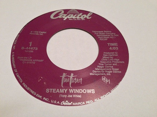Tina Turner : Steamy Windows / The Best (Edit) (7", Single)