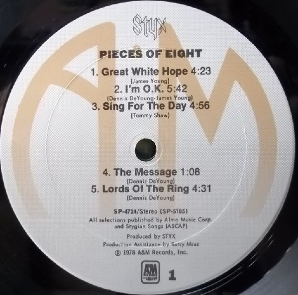 Styx : Pieces Of Eight (LP, Album, Pit)