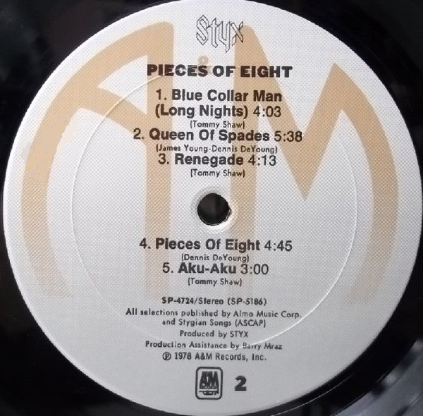 Styx : Pieces Of Eight (LP, Album, Pit)