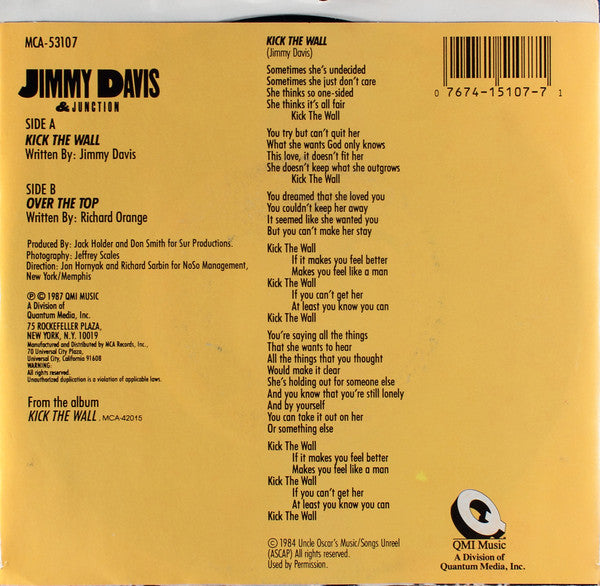 Jimmy Davis & Junction : Kick The Wall (7", Single)