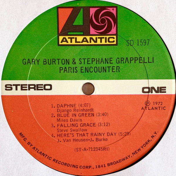 Gary Burton & Stéphane Grappelli : Paris Encounter (LP, Album, RP, PRC)