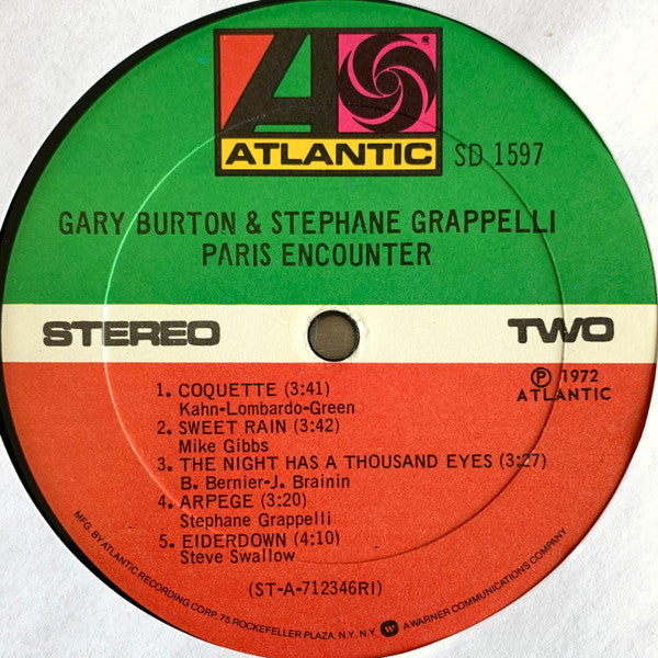 Gary Burton & Stéphane Grappelli : Paris Encounter (LP, Album, RP, PRC)