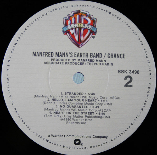 Manfred Mann's Earth Band : Chance (LP, Album, Jac)