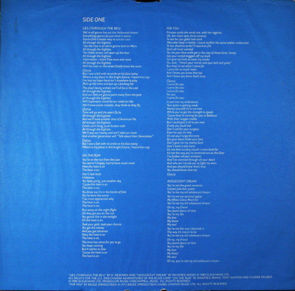 Manfred Mann's Earth Band : Chance (LP, Album, Jac)