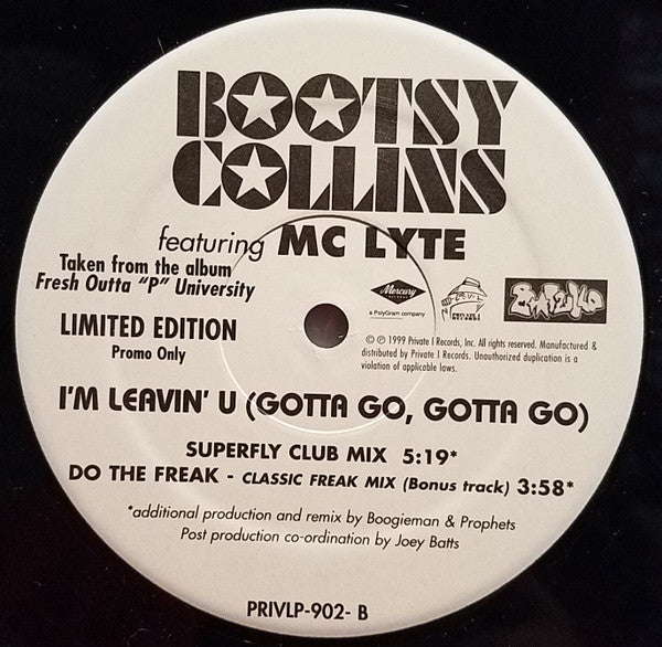 Bootsy Collins : I'm Leavin' You (Gotta Go, Gotta Go) (12", Ltd, Promo)
