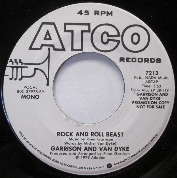 Rinus Gerritsen And Michel Van Dyke (2) : Rock And Roll Beast (7", Single, Mono, Promo, SP )