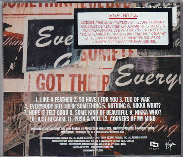 Nikka Costa : Everybody Got Their Something (CD, Album, Promo)
