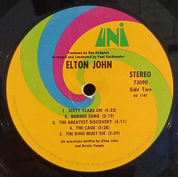 Elton John : Elton John (LP, Album, Pin)
